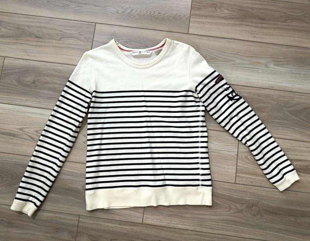 Vintage Y2K Tommy Hilfiger Breton Stripe Crewneck Nautical Anchor Embroidery